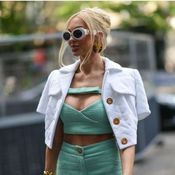 Versace VE4426BU 314/87 MAXI MEDUSA BIGGIE Sunglasses White Gray Oval Women - Picture 5 of 14